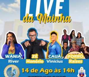 Live da mainha acontece neste sábado(14/08) e promete muito forró, alegria e solidariedade