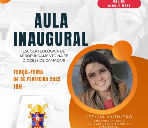 Aula inaugural do curso de teologia acontece nesta terça-feira (04/02) . As inscrições seguem abertas, garanta a sua vaga