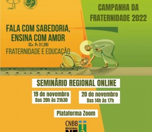 Seminário sobre a Campanha da Fraternidade inicia nessa sexta-feira(19) de forma online