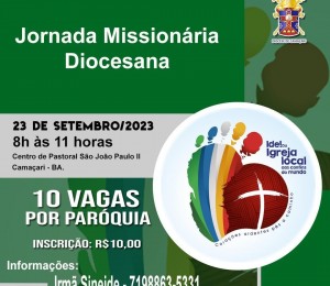 Jornada Missionária Diocesana acontece no próximo sábado (23)