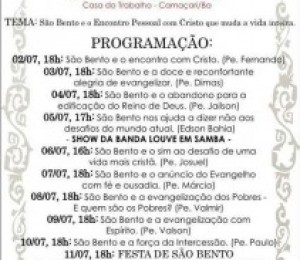 Novena e Festa de São Bento começam dia 02 de julho 