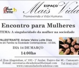 Encontro para Mulheres, atividade que acontece sábado (14/03)