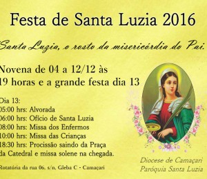 Padroeira : Festejos de Santa Luzia inicia neste domingo (04/12)