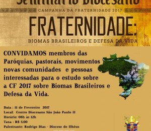 Seminário Diocesano sobre a Campanha da Fraternidade acontece neste sábado (11)