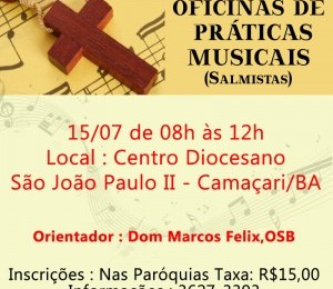 Estão abertas as inscrições para oficina de Salmos