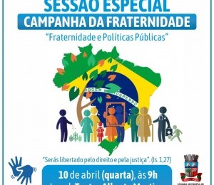 Sessão Especial sobre a Campanha da Fraternidade acontece nesta quarta-feira (10) em Camaçari