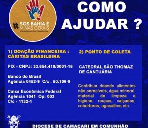 Paróquia Catedral São Thomaz de Cantuária é ponto de recebimento de donativos para as vítimas das chuvas do extremo sul da Bahia