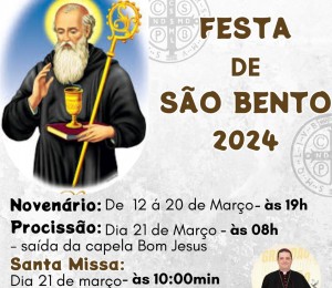Paróquia São Bento celebra seu Padroeiro : Festejos acontecem entre 12 e 21 de março 